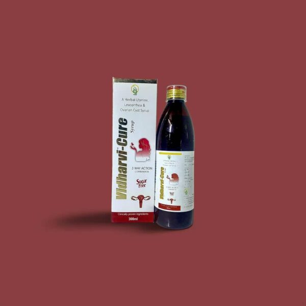Vidharvi-Cure Syrup - A Herbal Uterine Tonic for Leucorrhea, Ovarian Cysts, PCOS, PCOD and Hormonal Imbalance | Sugar-Free | 300ml